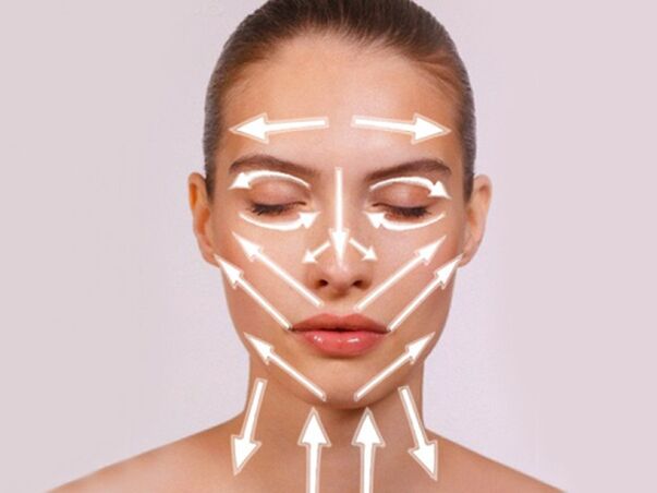 Facial massage line for skin rejuvenation