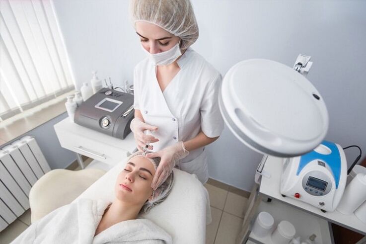 Facial skin repair in beauty salons